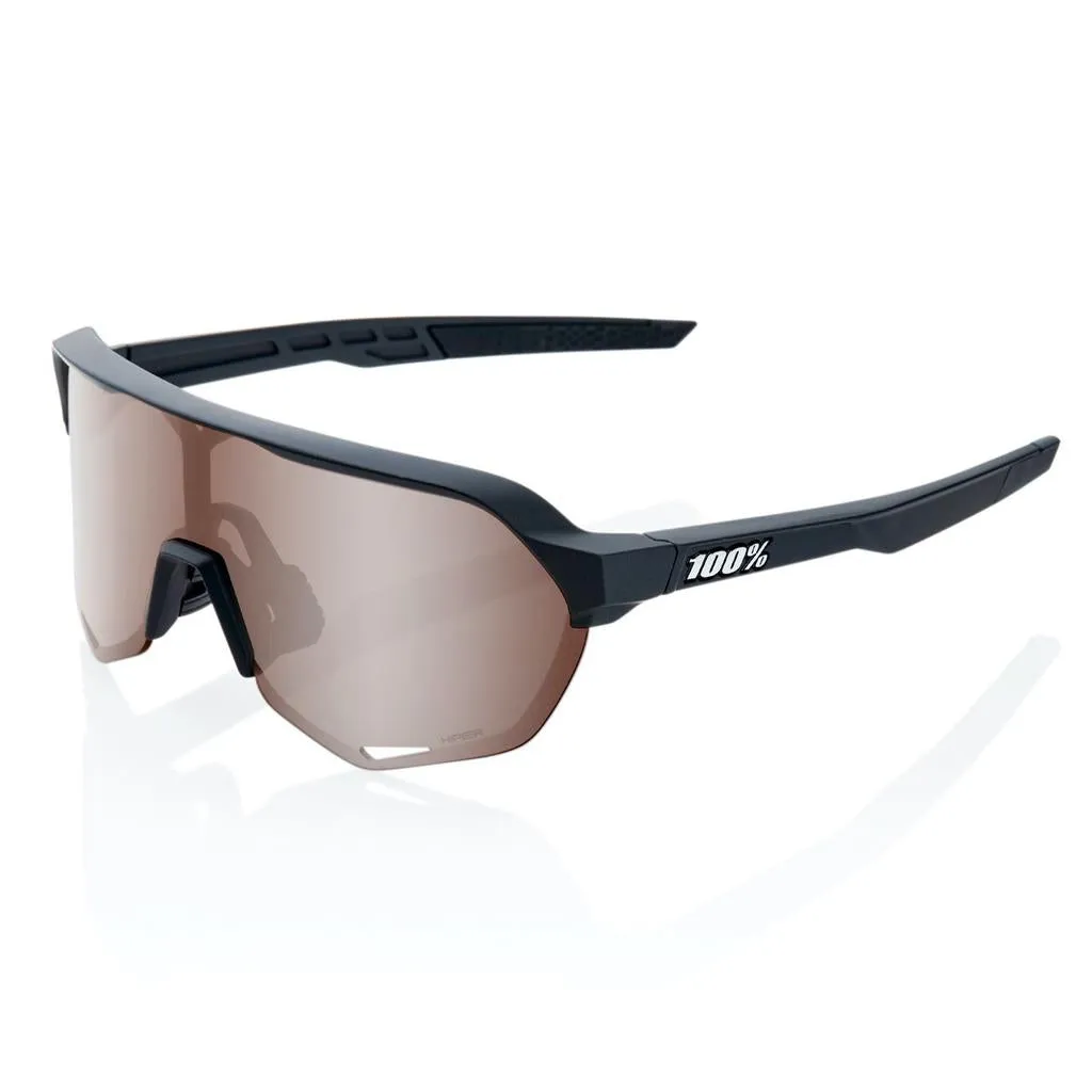100% S2 - Soft Tact Black - HiPER Crimson Silver Lens