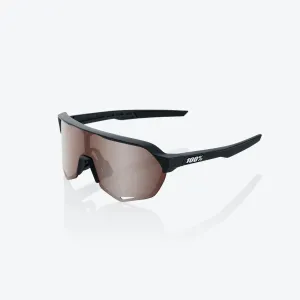 100% S2 Sunglasses - Soft Tack Black (HiPER Crimson Silver Mirror)