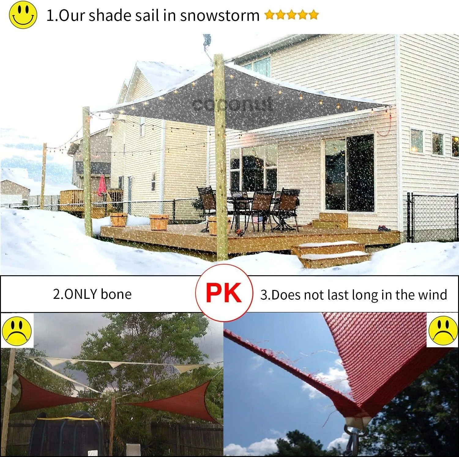 16'x'20' Rectangle Patio Sun Shade Sail（Grey Color）