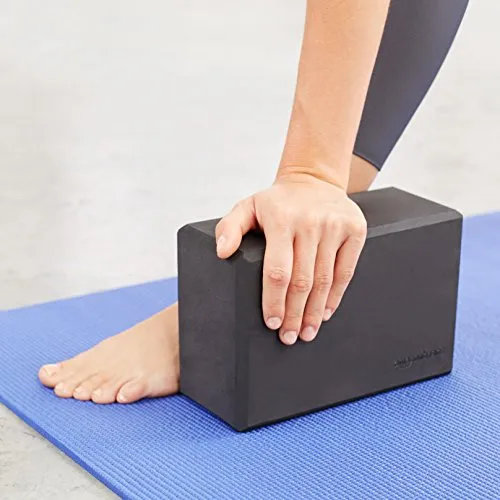 AmazonBasics Foam Yoga Blocks - 4 x 9 x 6 Inches, Set of 2, Black