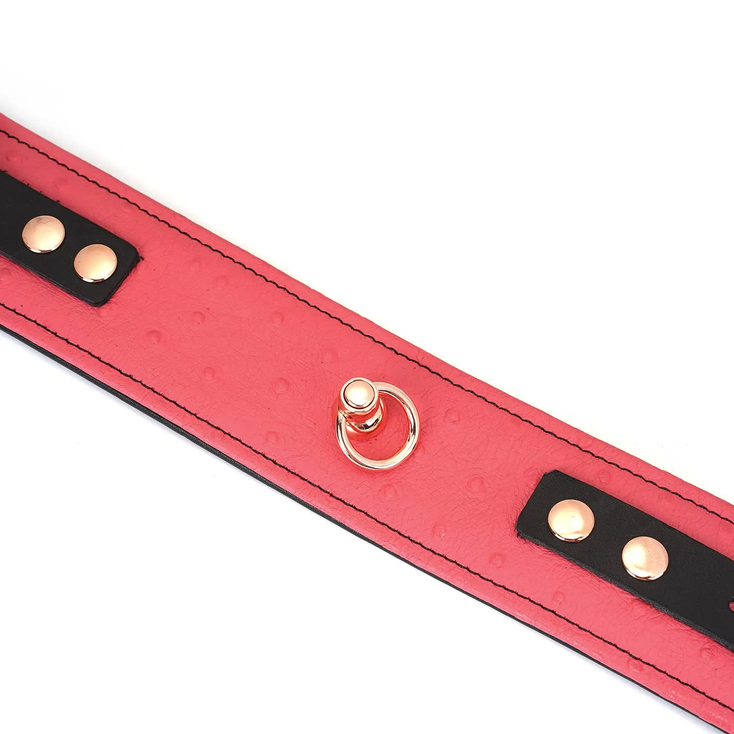 Angel's Kiss Pink Leather Ankle Cuffs with Locking Buckle