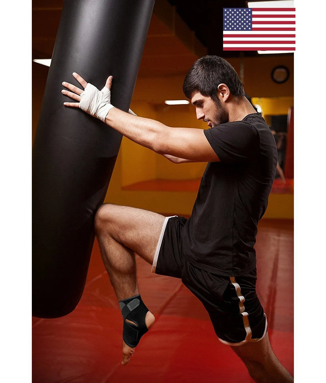 Ankle Support Brace with Adjustable Stabilizer Straps