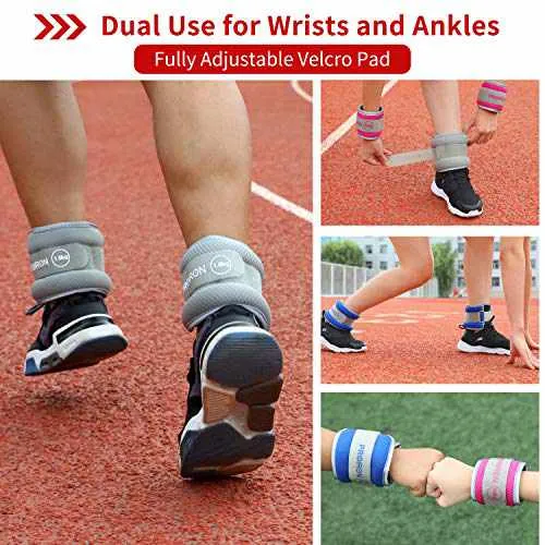 Ankle Weights Wrist Leg Weights for Women Men 0.5kg-2kg