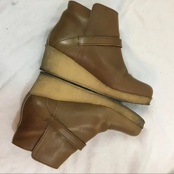 APC Leather Wedge Booties