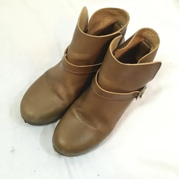 APC Leather Wedge Booties