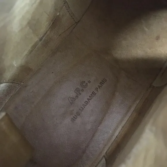 APC Leather Wedge Booties