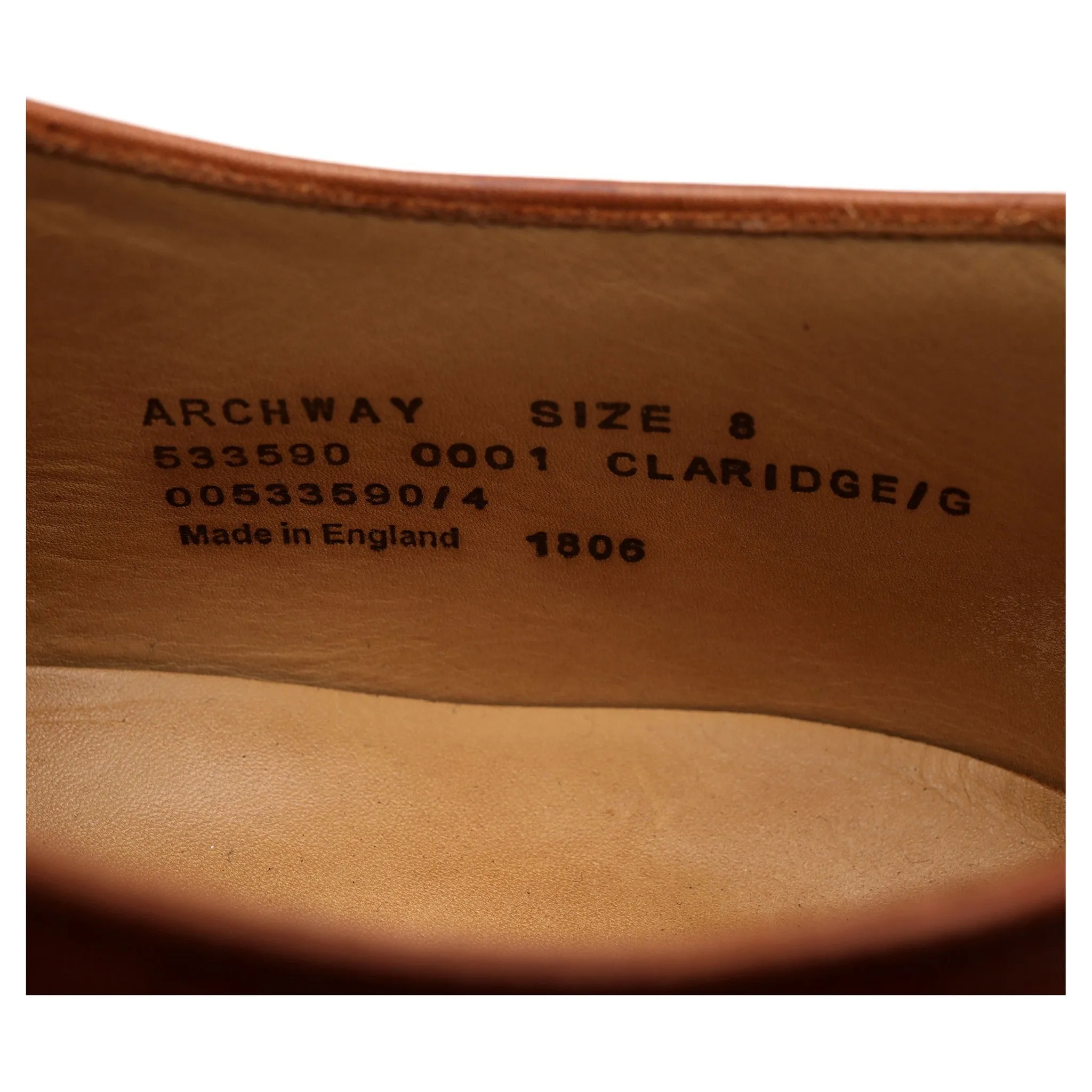 'Archway' Tan Brown Leather Oxford UK 8 G