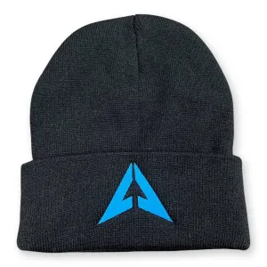 Beanie - LVL UP Icon Logo - Black with Blue