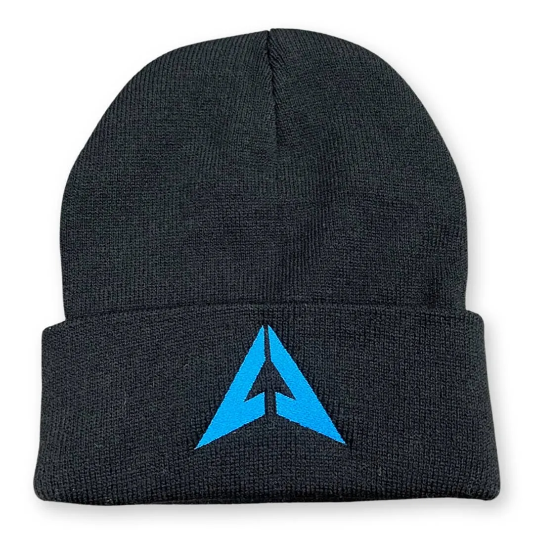 Beanie - LVL UP Icon Logo - Black with Blue