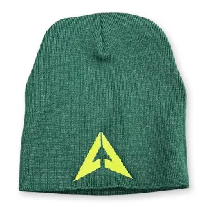 Beanie - LVL UP Icon Logo - Hunter Green with Lime