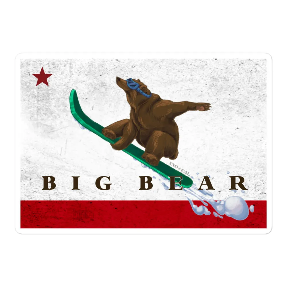 Big Bear CA grizzly snowboarding sticker