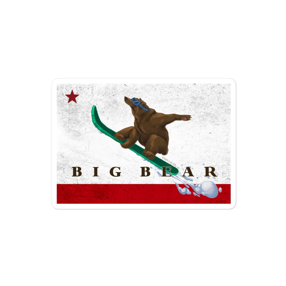 Big Bear CA grizzly snowboarding sticker