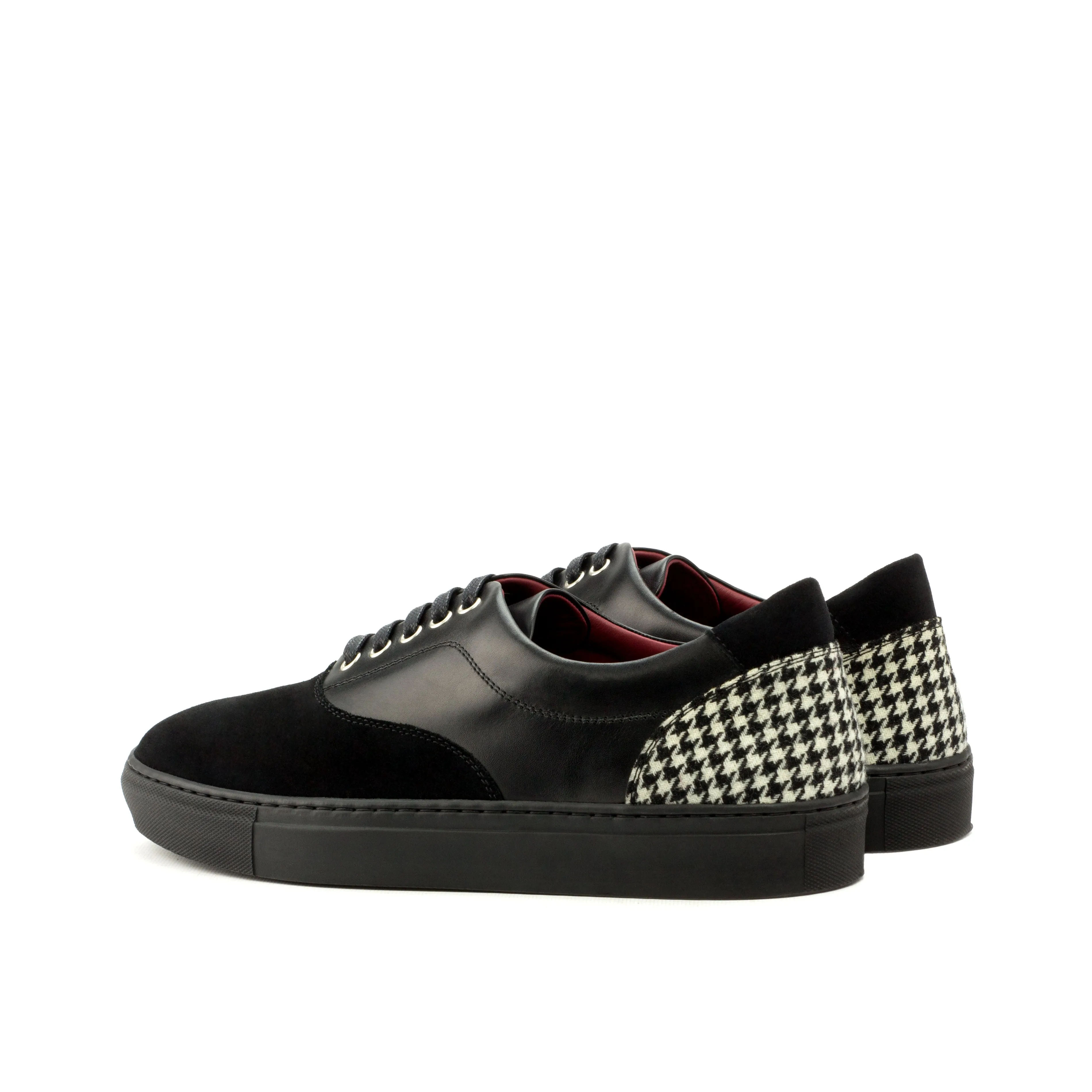 Black Nappa, Suede, & Houndstooth Top-Sider Trainers