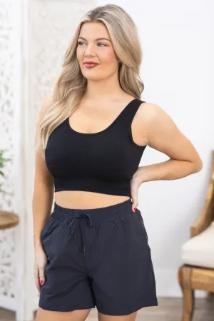 Black Seamless Sports Bra