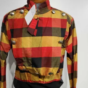 Black Yellow Red Plaid Western Top