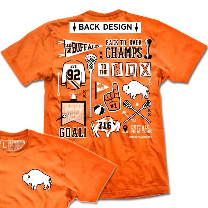 Buffalo Lax art collage t-shirt