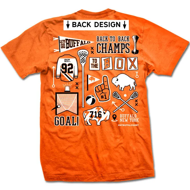 Buffalo Lax art collage t-shirt
