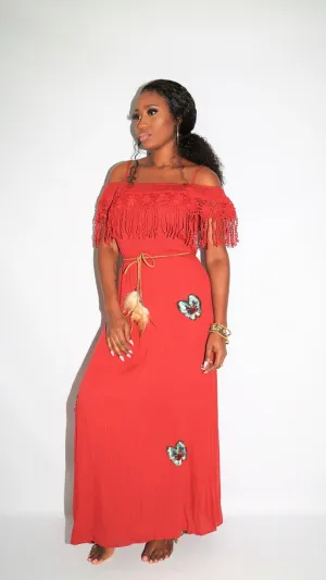 Butterfly Sequins Hipster Maxi