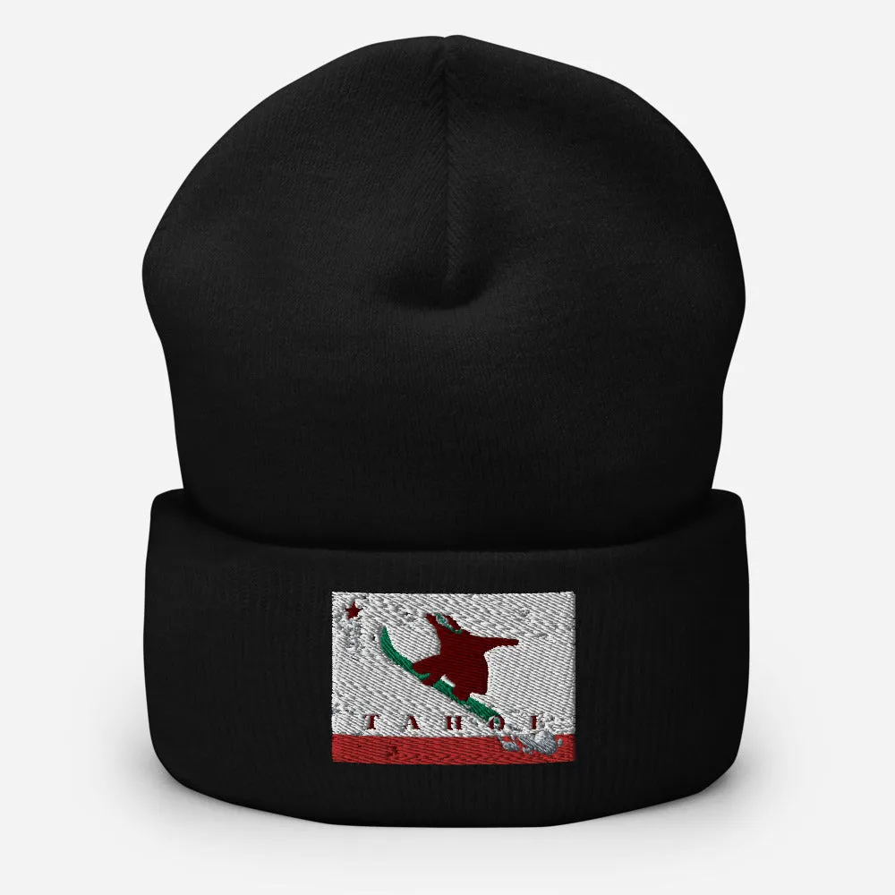 CA Grizzly Sending It Flag Beanie