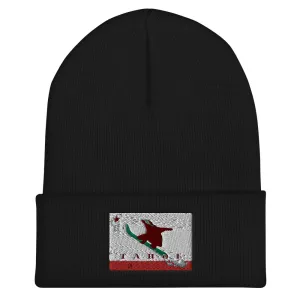 CA Grizzly Sending It Flag Beanie