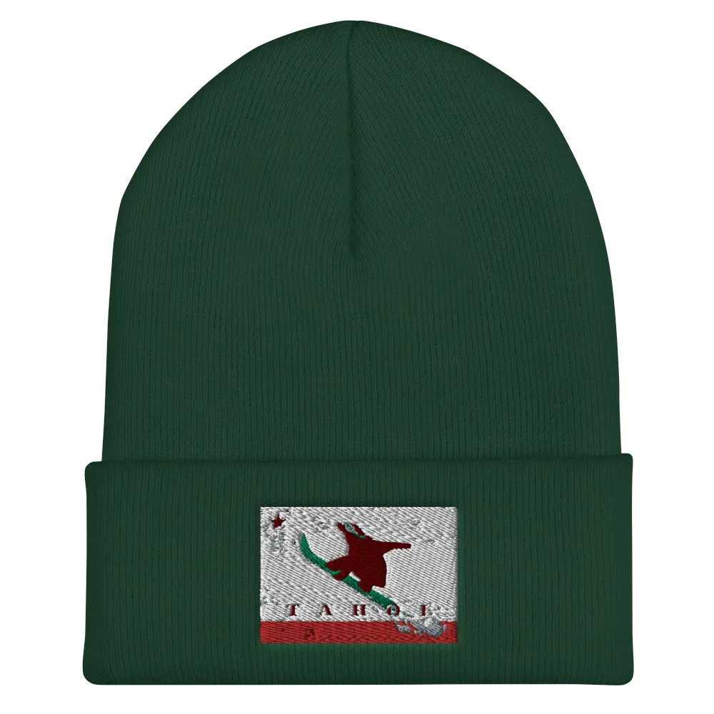 CA Grizzly Sending It Flag Beanie