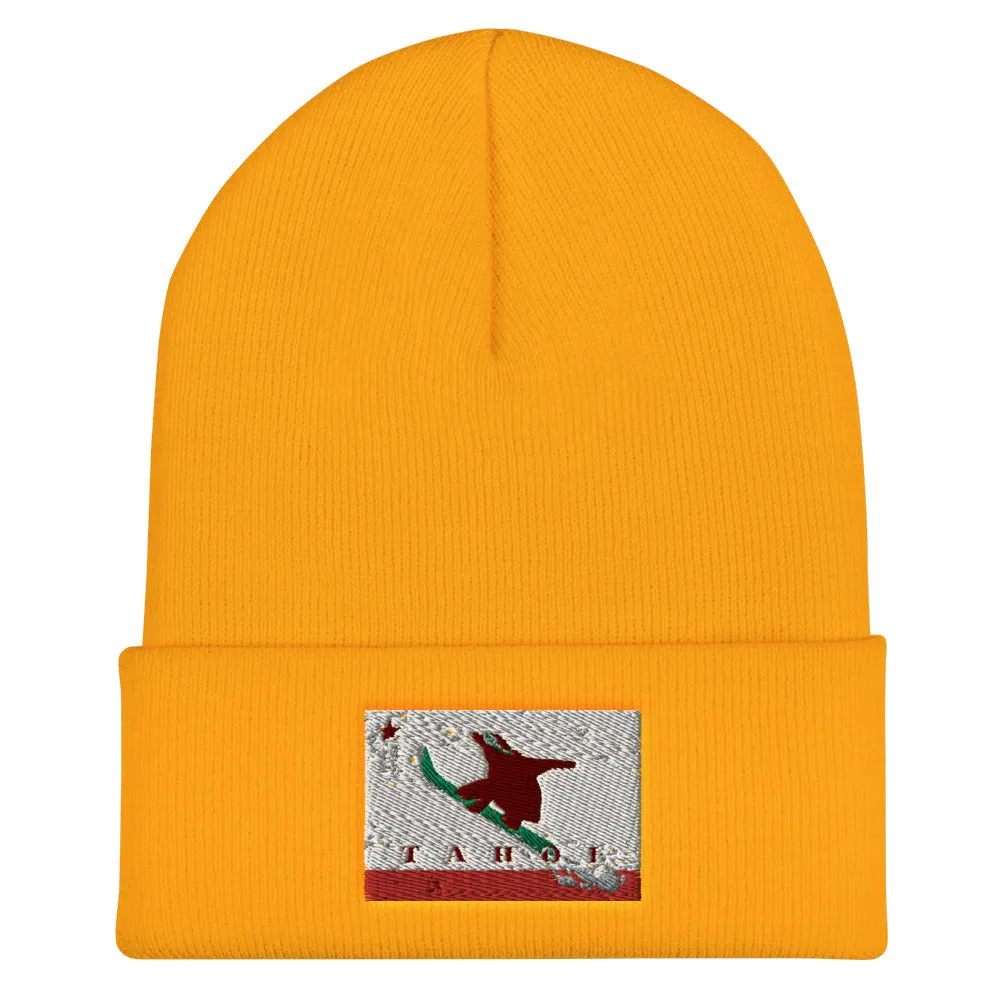 CA Grizzly Sending It Flag Beanie