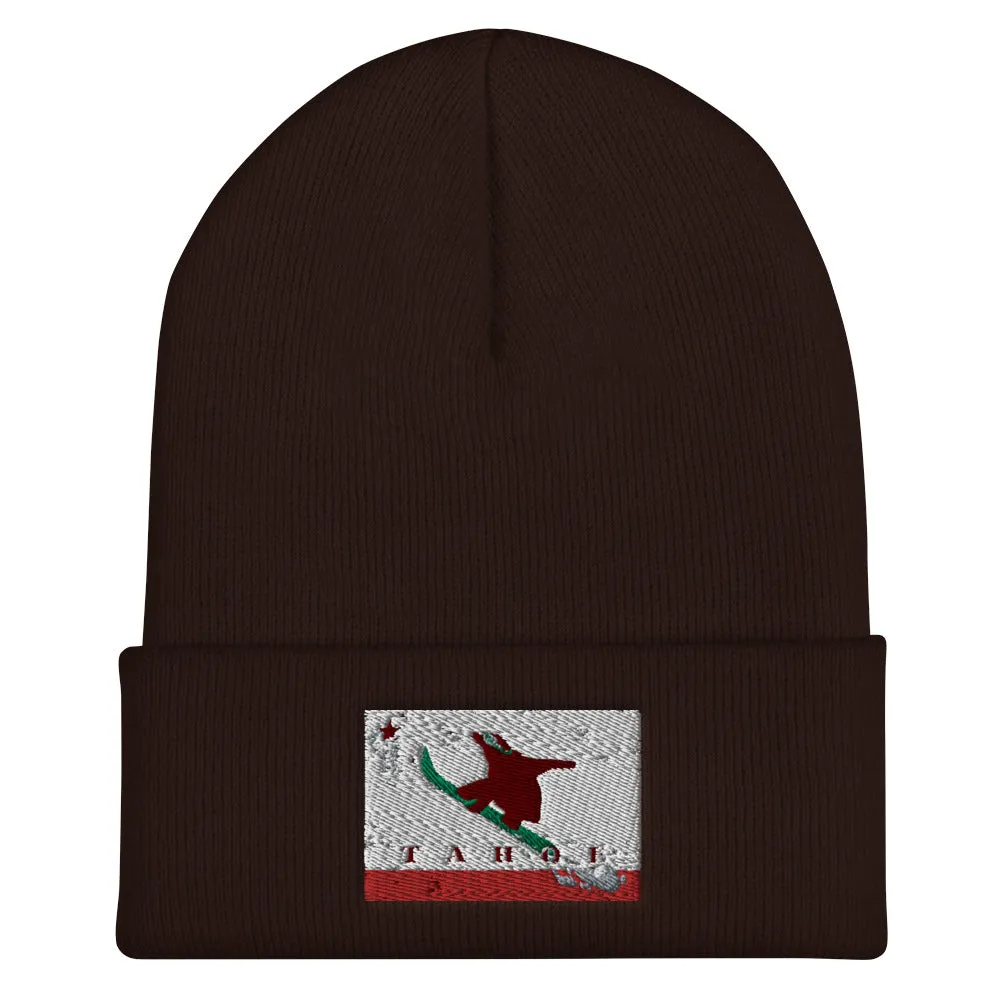 CA Grizzly Sending It Flag Beanie