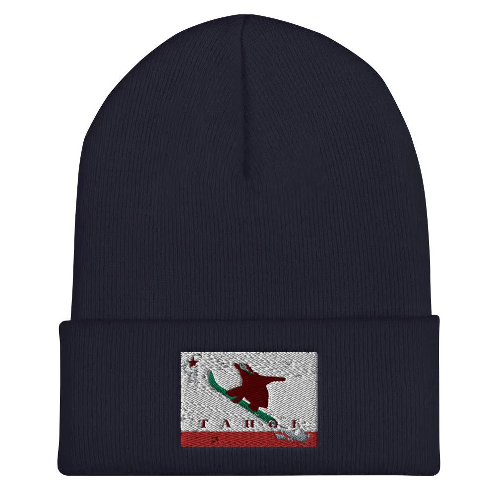 CA Grizzly Sending It Flag Beanie