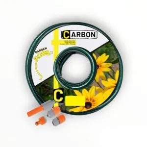 Carbon 20m x 12mm Green Garden Hose Pipe Roll