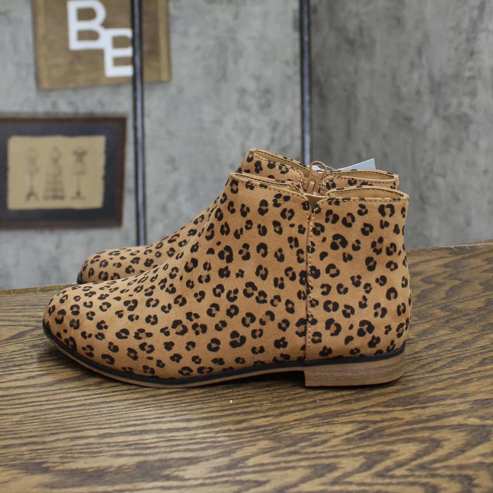 Cat & Jack Girls Opal Leopard Print Zipper Booties 87831726