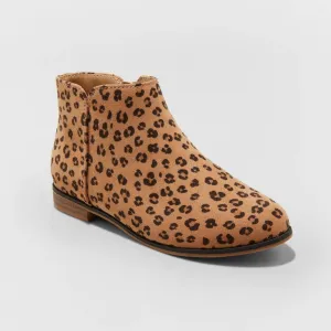 Cat & Jack Girls Opal Leopard Print Zipper Booties 87831726