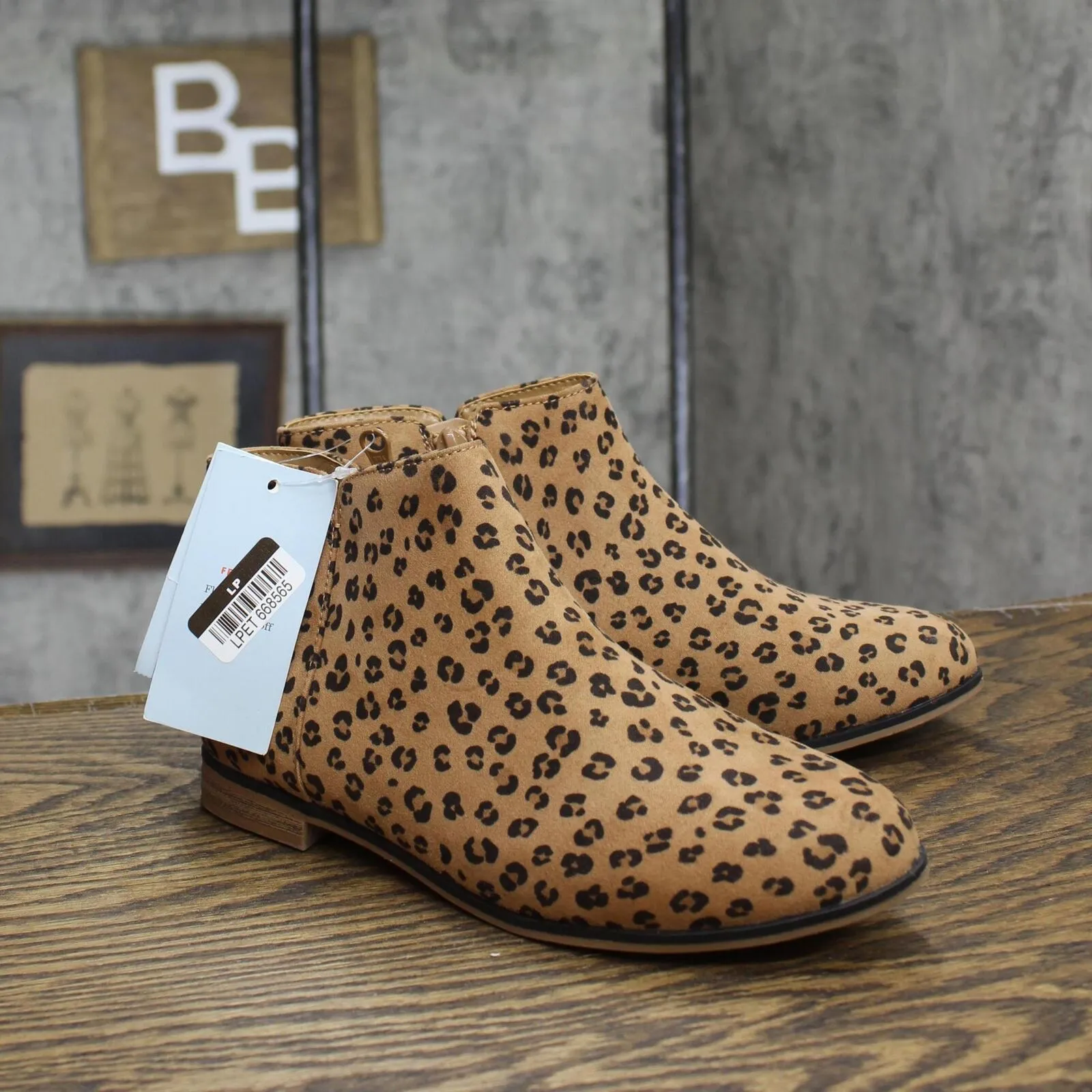 Cat & Jack Girls Opal Leopard Print Zipper Booties 87831726