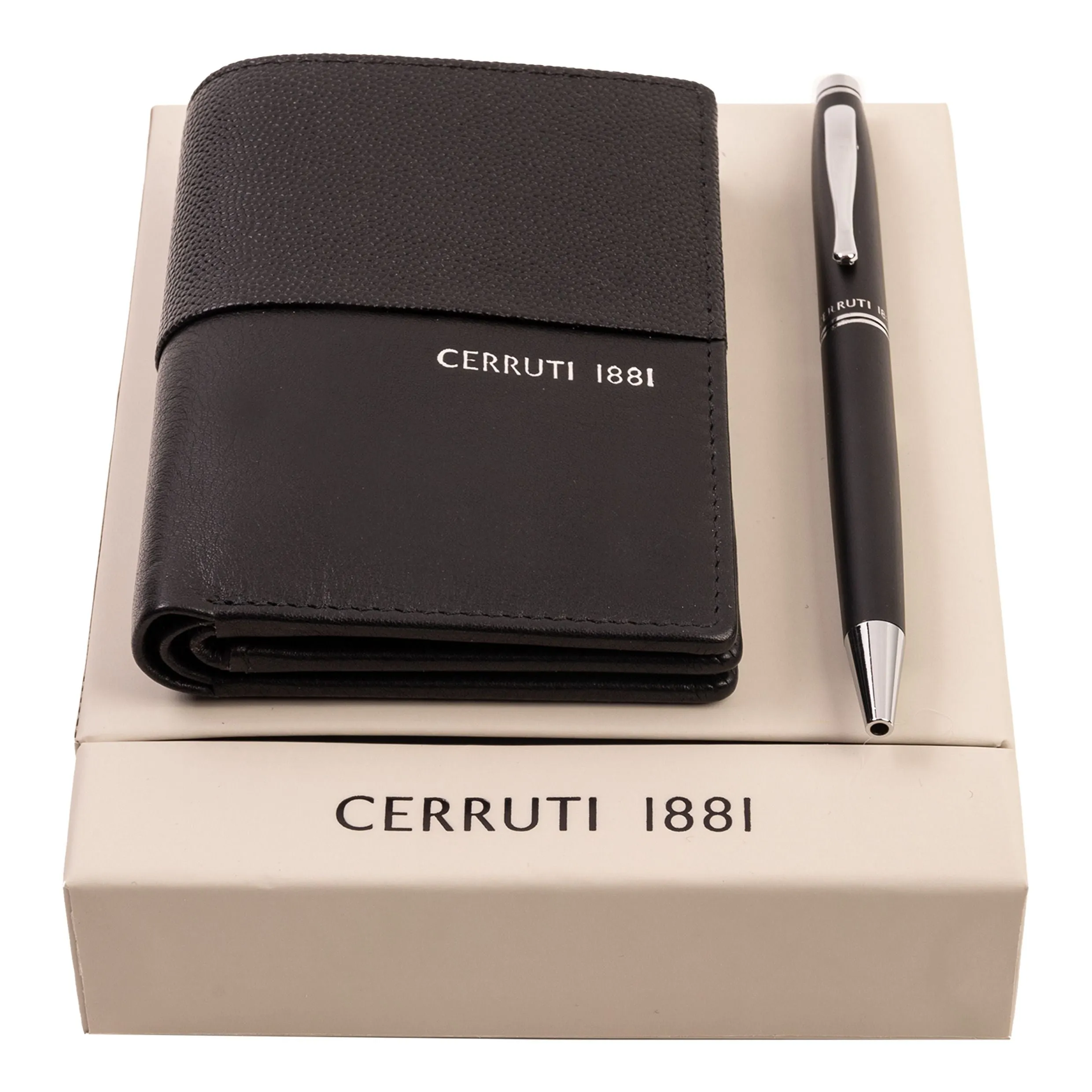 CERRUTI 1881 NPBF201A-Set Oxford Black (ballpoint pen & card holder)