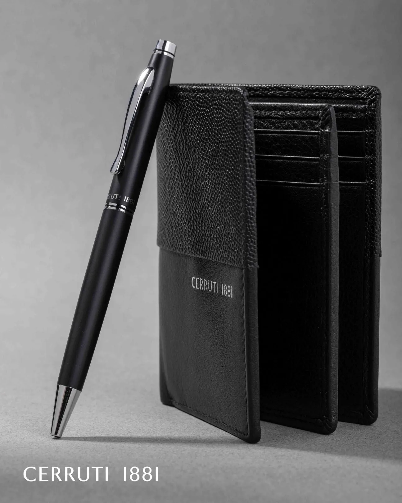 CERRUTI 1881 NPBF201A-Set Oxford Black (ballpoint pen & card holder)