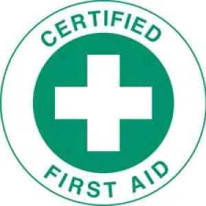 CERTIFIED FIRST AID Hard Hat Labels
