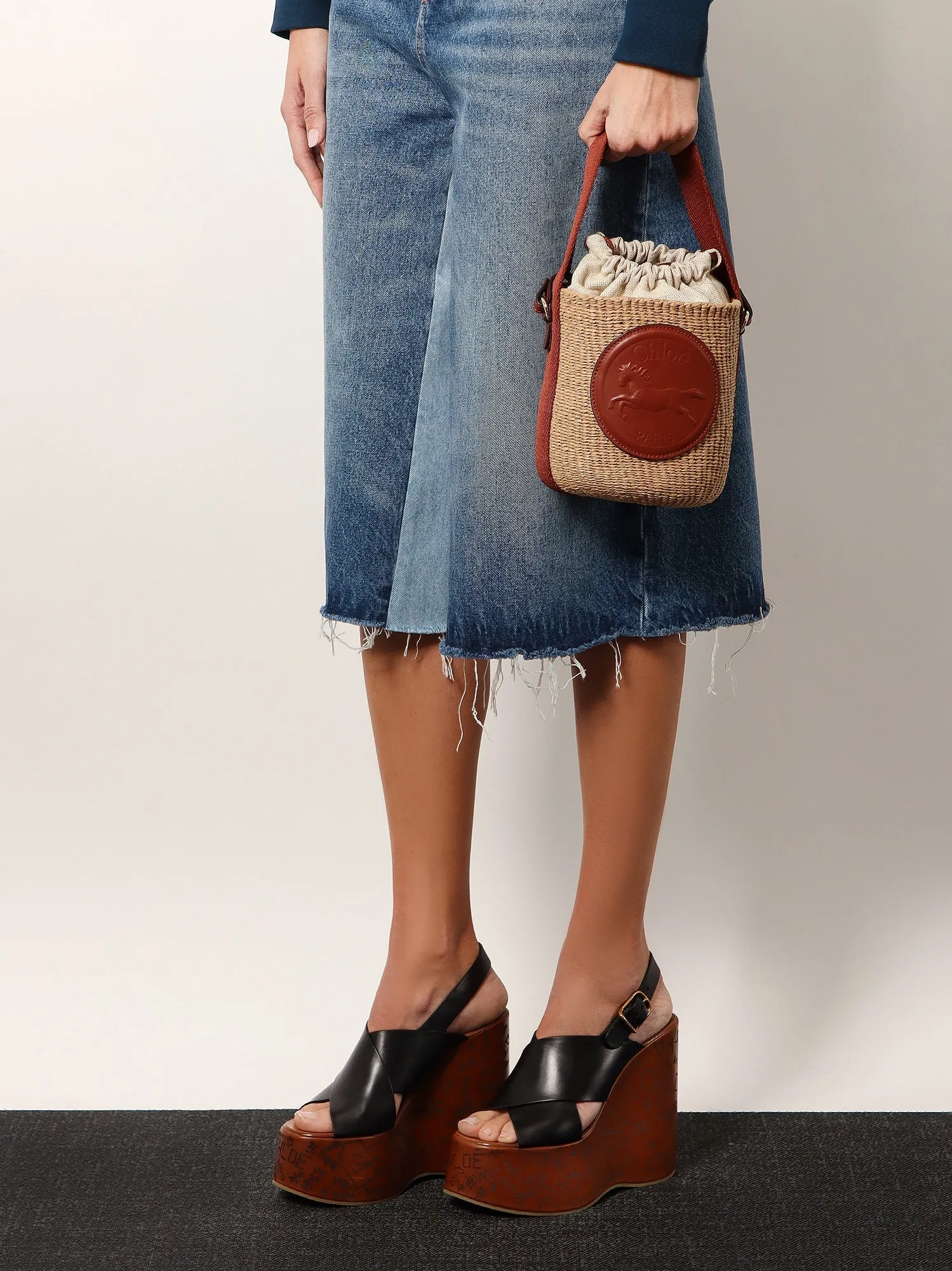 Chloe' Maxime Leather Sandals With Wedge