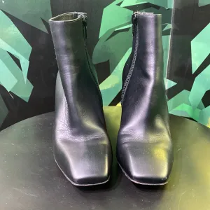 Christian Louboutin Black Leather Side Zip Booties