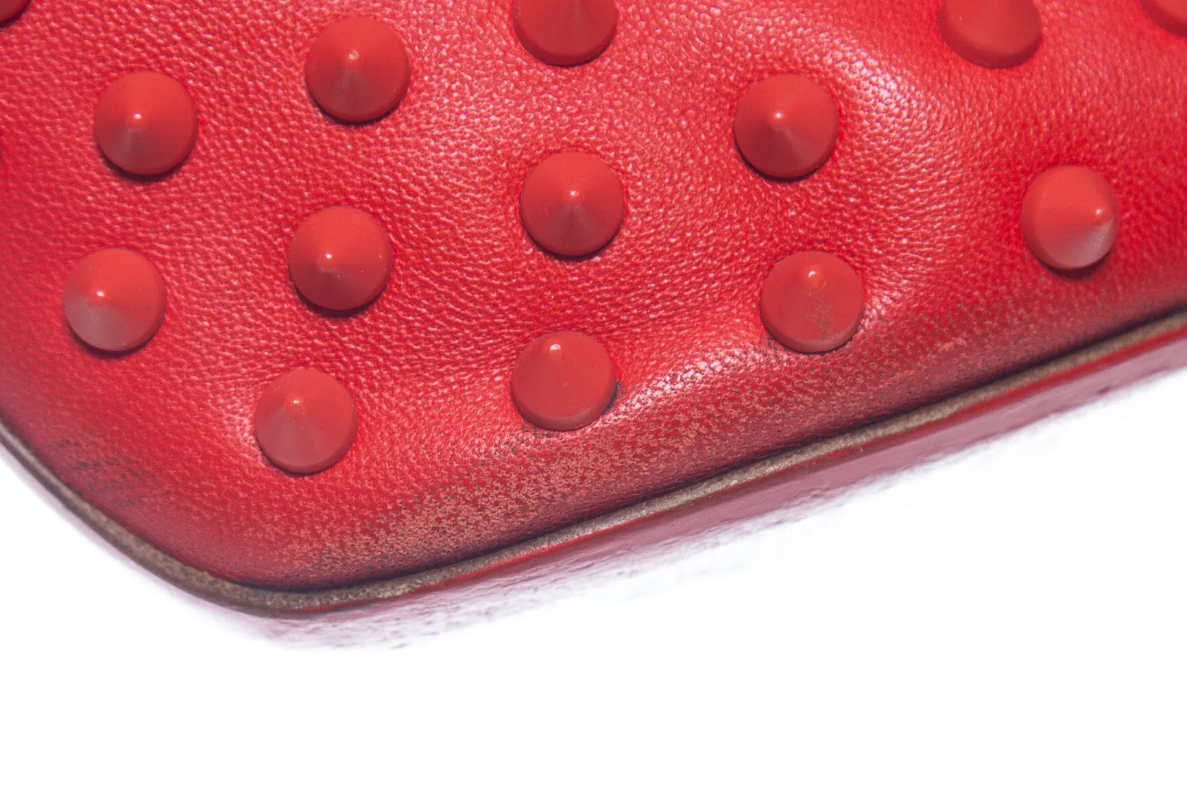Christian Louboutin Red Leather and Spike Heel Booties SZ 40