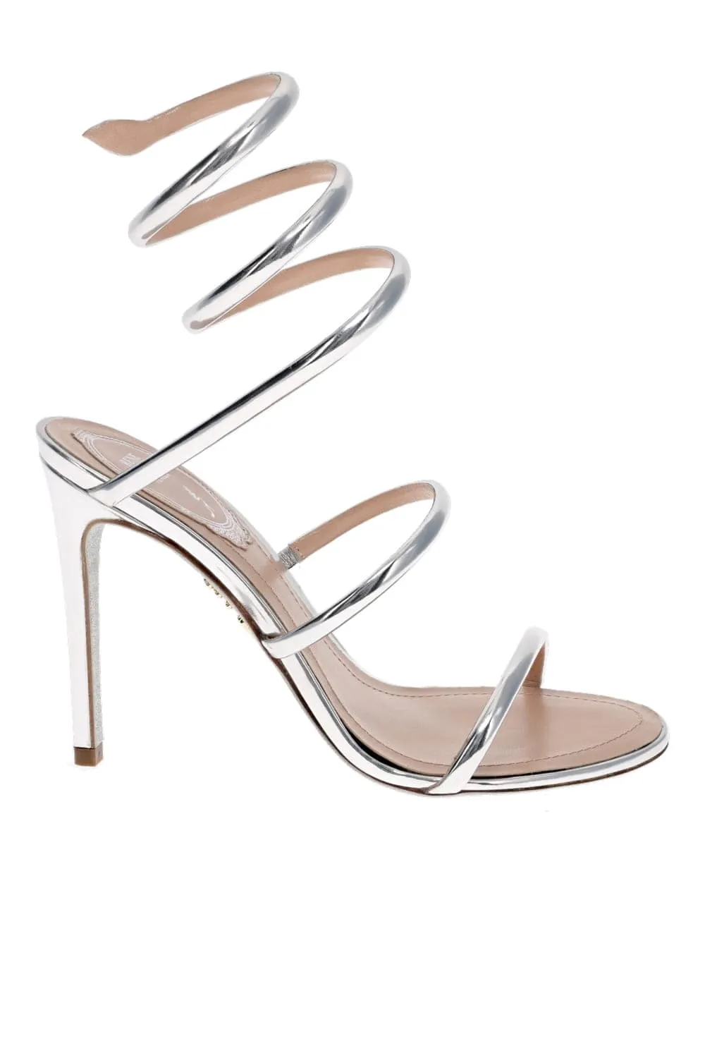 Cleo Silver Mirrored Leather Sandal