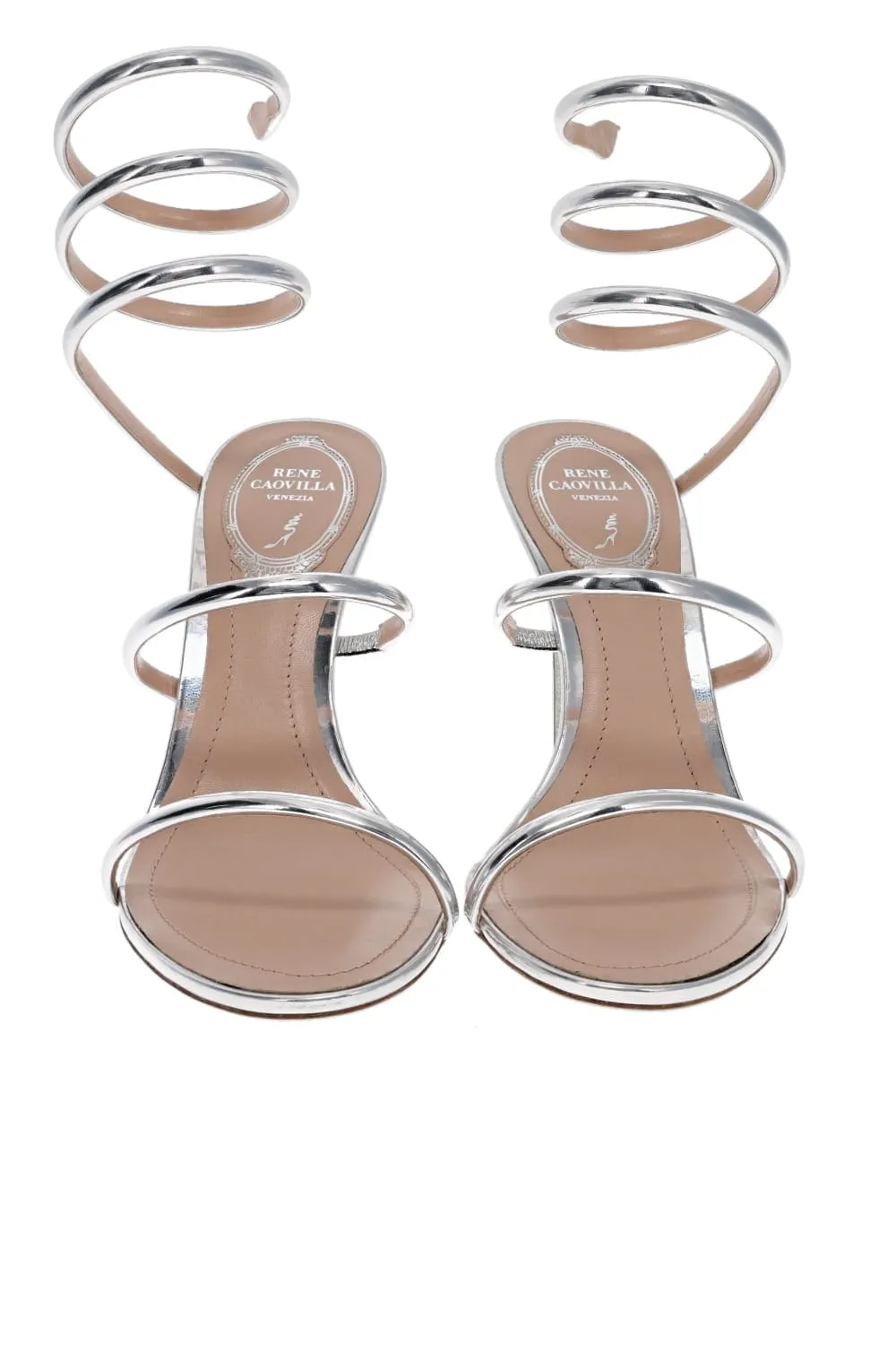 Cleo Silver Mirrored Leather Sandal