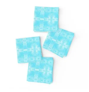 Cocktail Napkins <br/> Jamprang, Turquoise