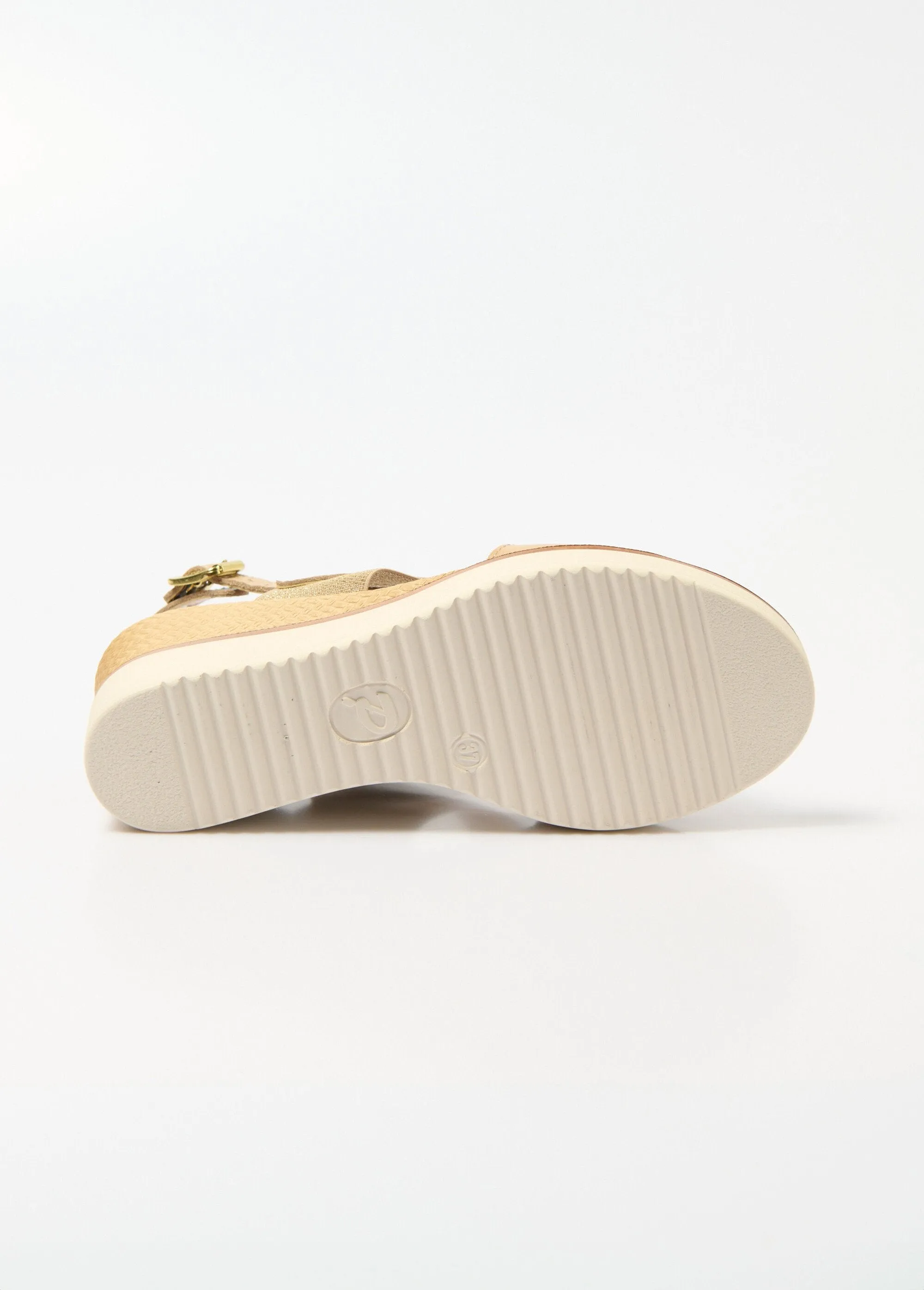 Comfort width wedge leather sandals