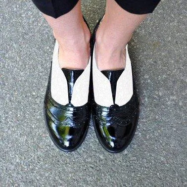 Creamtopmall Plus Size Color Block Oxford Shoes Casual Pu Slip On Loafers