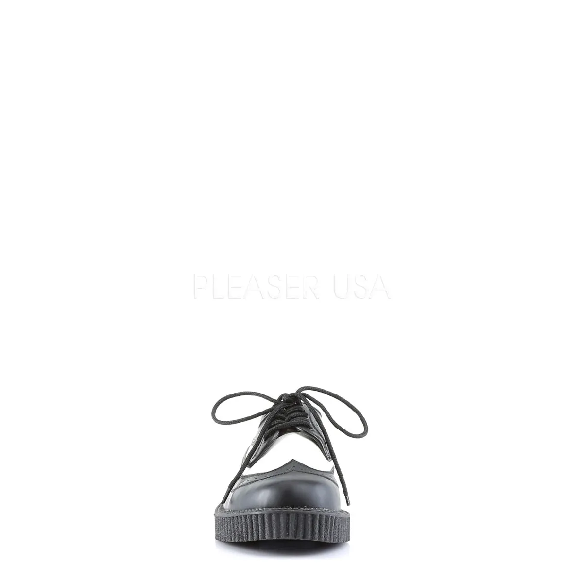 CREEPER-608  Black-White Leather