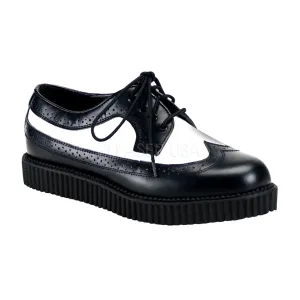 CREEPER-608  Black-White Leather
