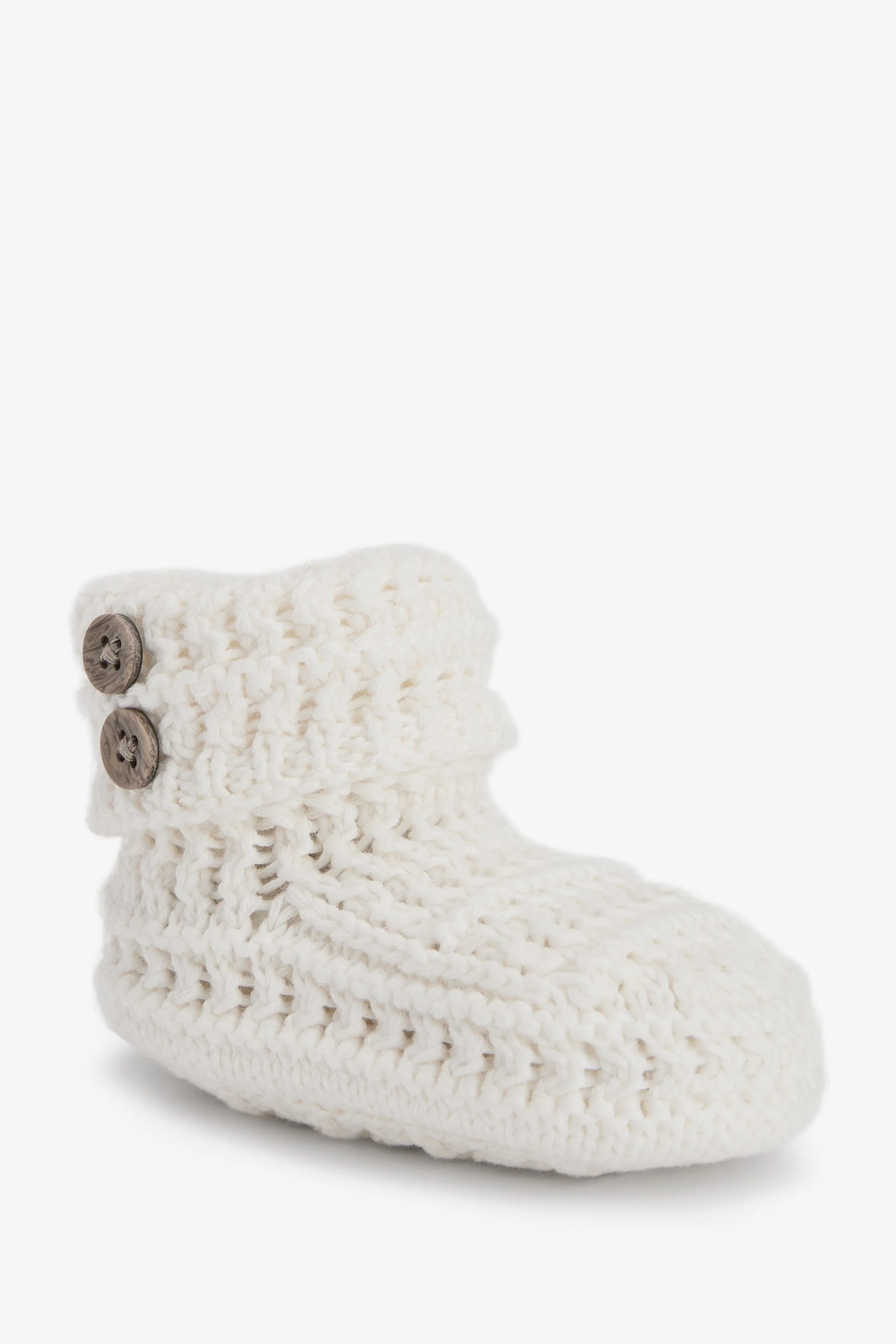 Crochet Cotton Booties, cream
