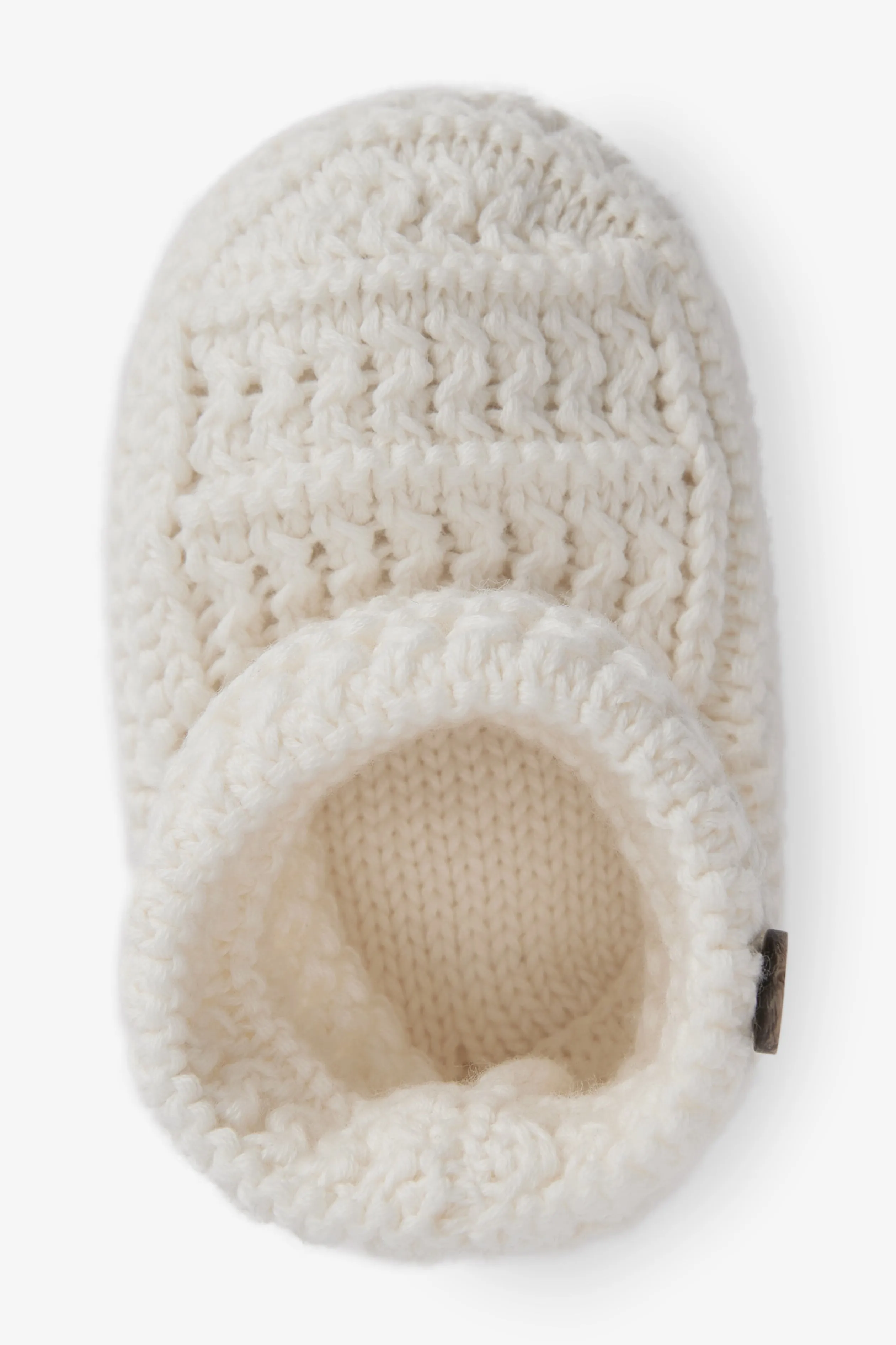 Crochet Cotton Booties, cream