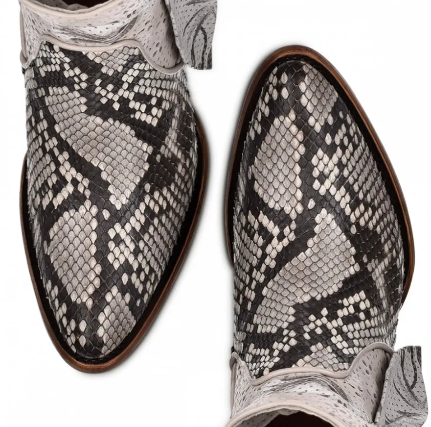 Cuadra White Python Ankle Boots 3F50PH