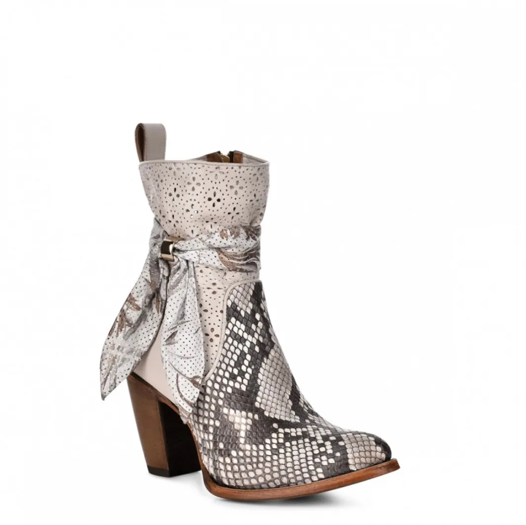 Cuadra White Python Ankle Boots 3F50PH