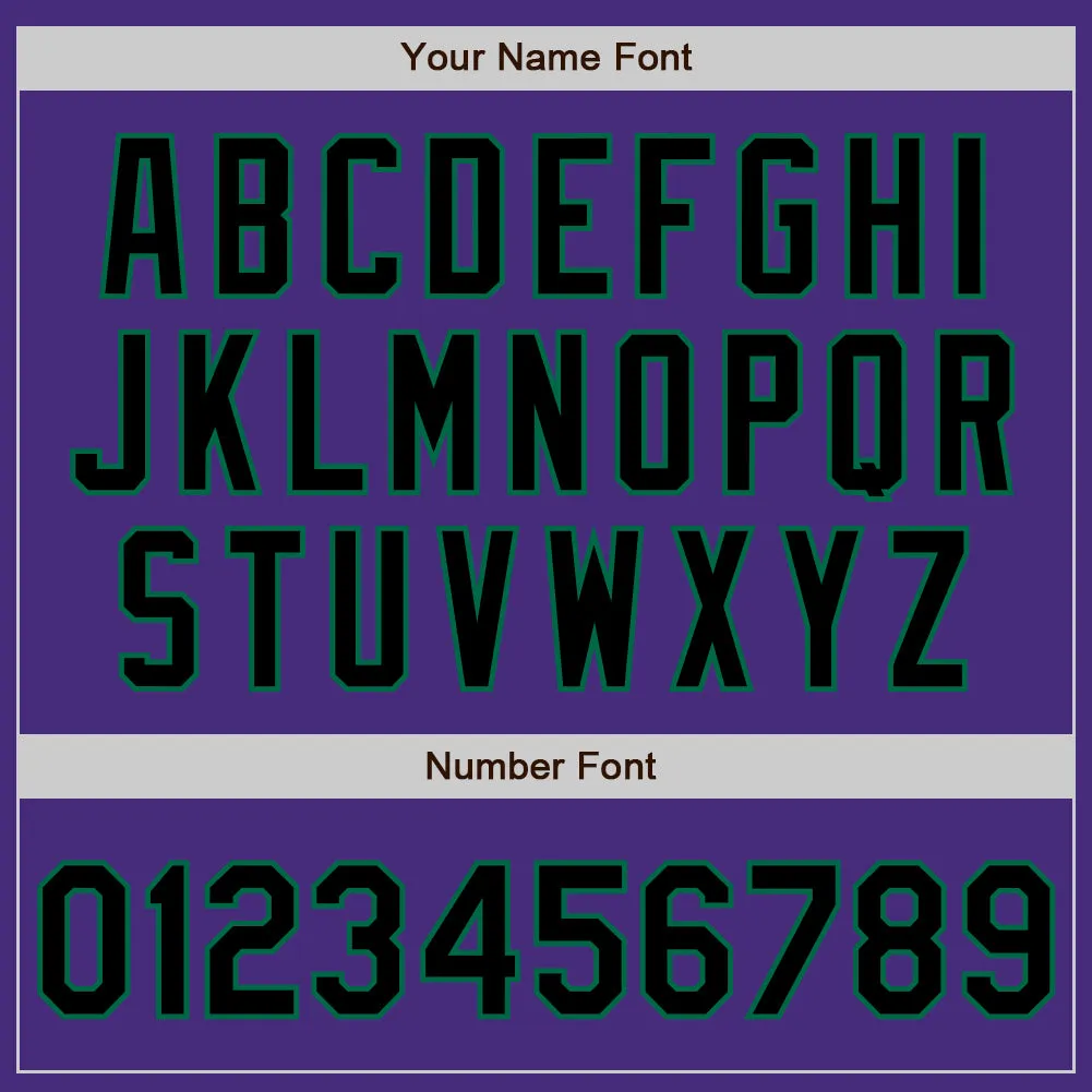 Custom Purple Black-Kelly Green Authentic Baseball Jersey